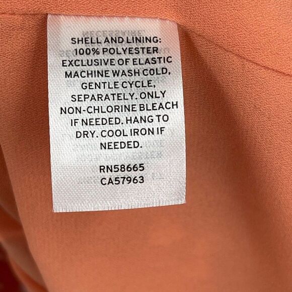 Chelsea28 Sleeveless V-Neck Smocked Tie Shoulder Mini Dress Coral White Medium - Picture 11 of 13